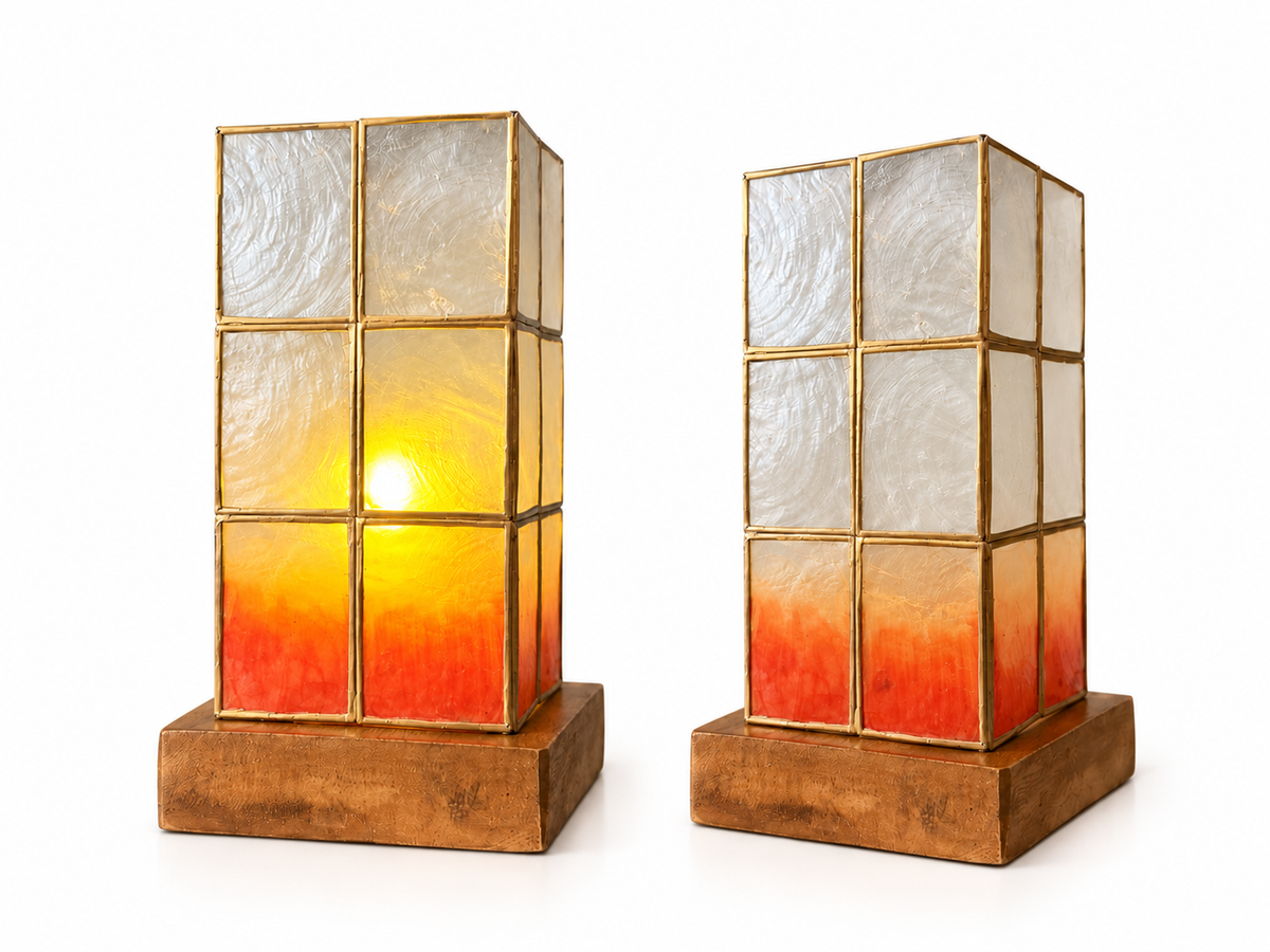 Mini Tower Decorative Base | Handcrafted Capiz Table Decor