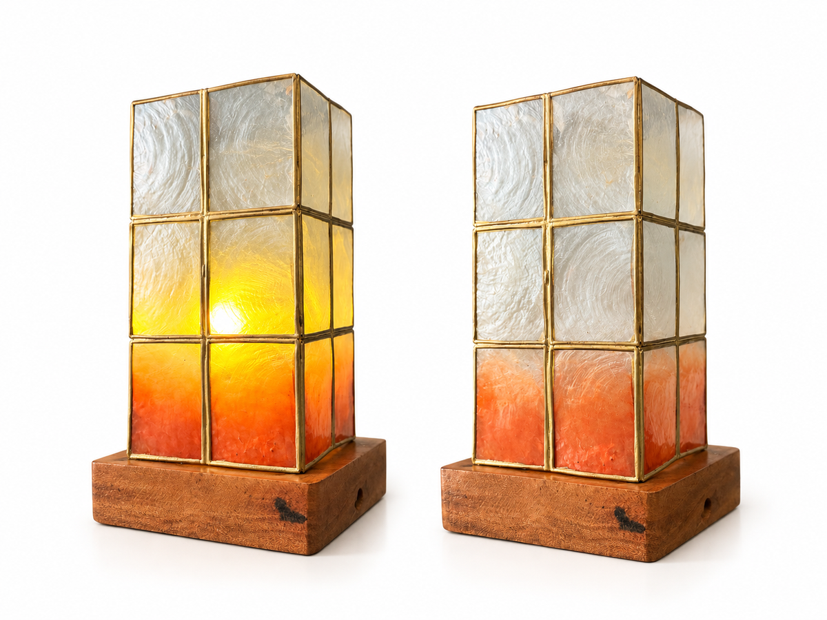 Mini Tower Decorative Base | Handcrafted Capiz Table Decor