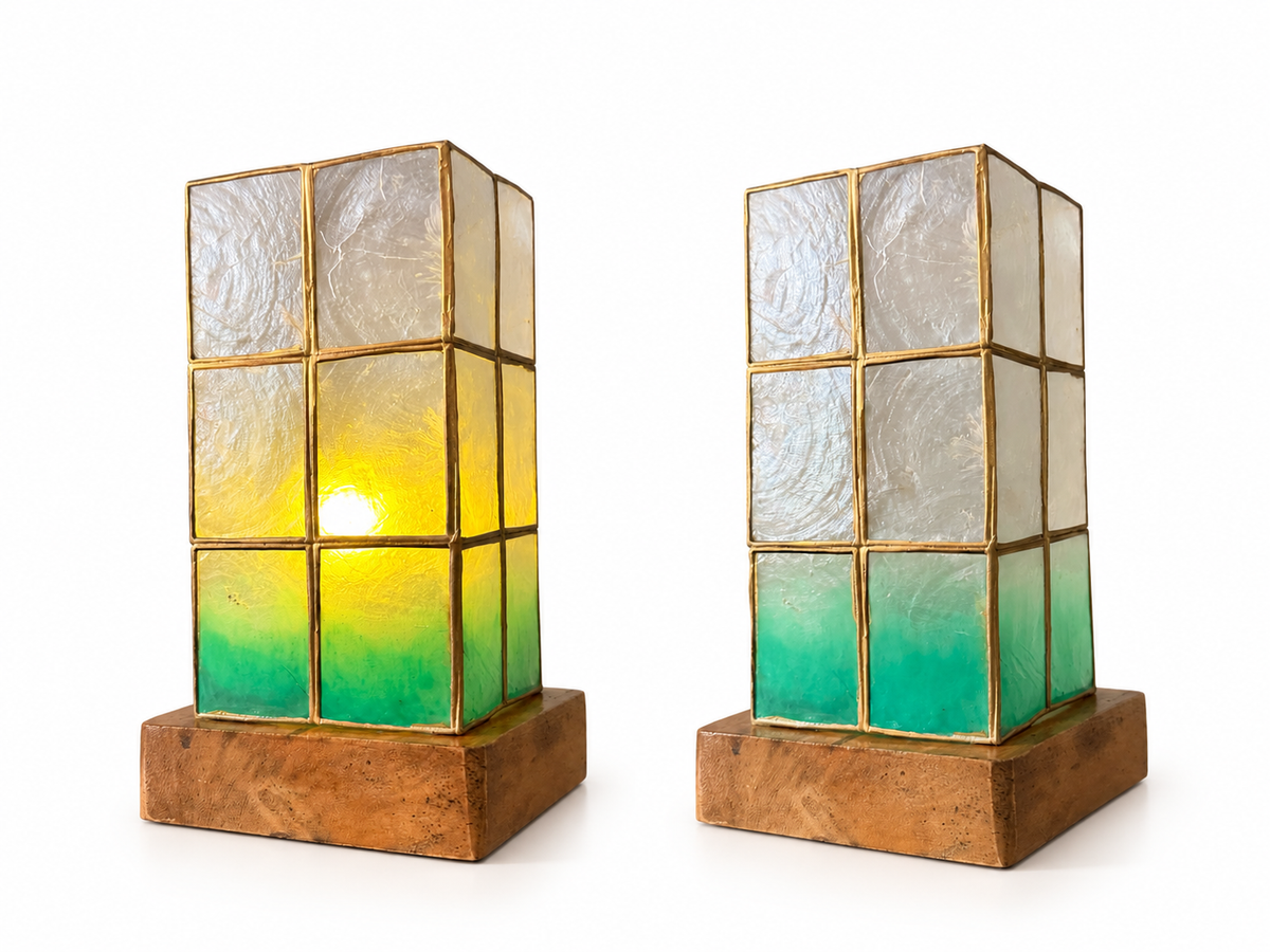 Mini Tower Decorative Base | Handcrafted Capiz Table Decor