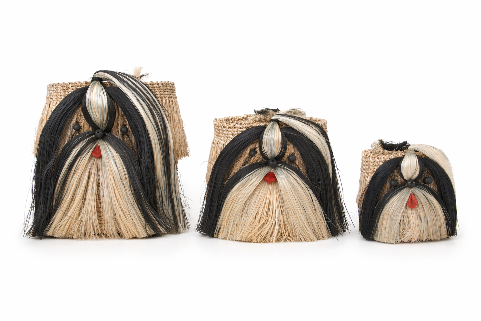 Black Shih Tzu Planter | Handmade Abaca Planters