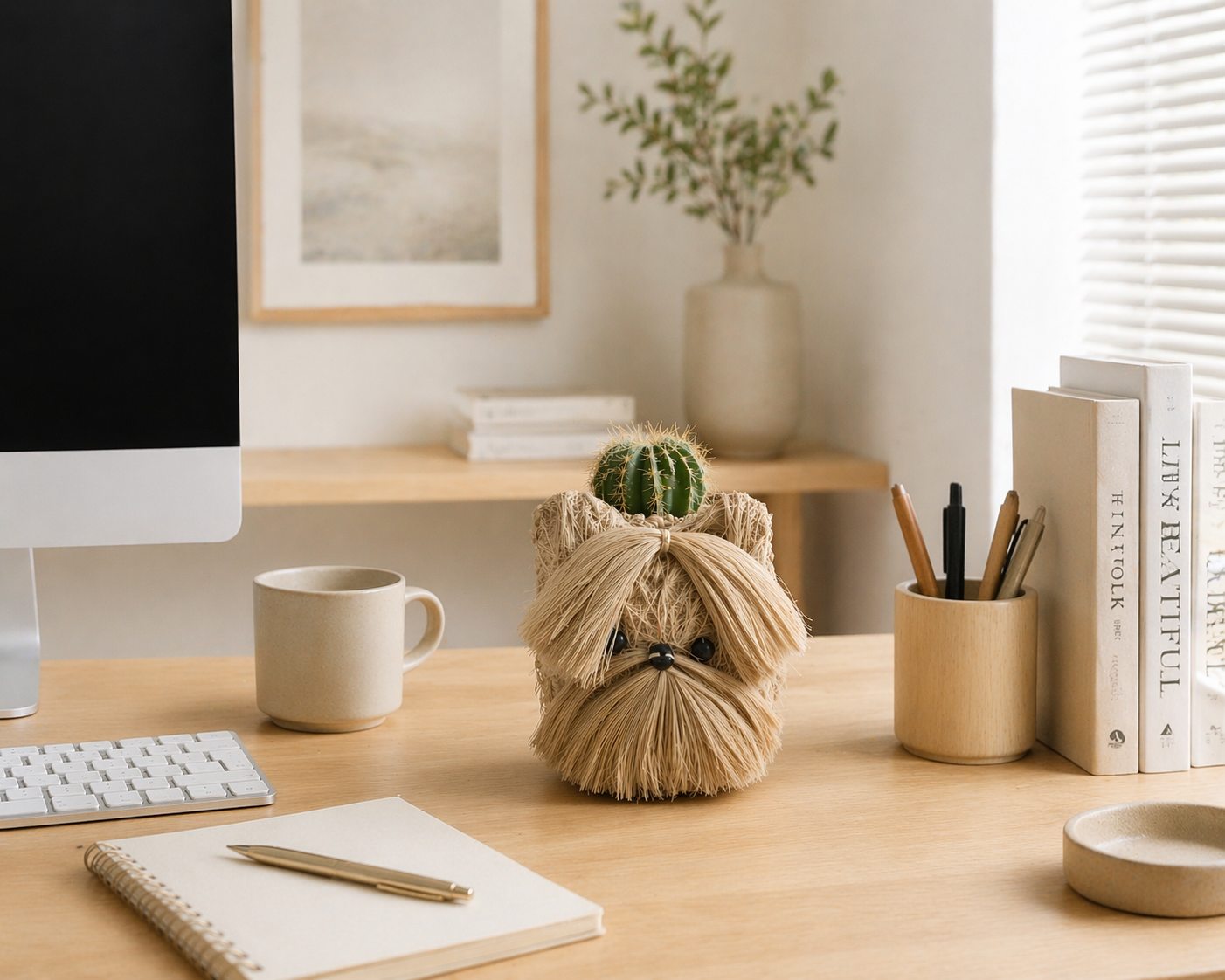 Yorkie Planter | Handmade Abaca Planter