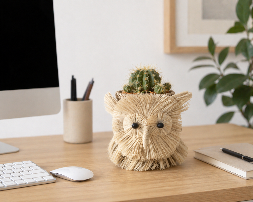 Owl Planter | Handmade Abaca Planter