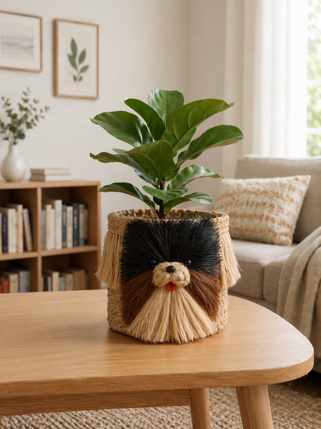 Three-Tone Pomeranian Planters | Handmade Abaca Planters