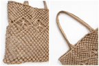 Mila | Natural Macramé Tote with Diamond Pattern | Handwoven Abaca Bag