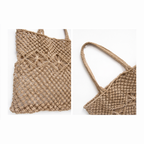 Mila | Natural Macramé Tote with Diamond Pattern | Handwoven Abaca Bag