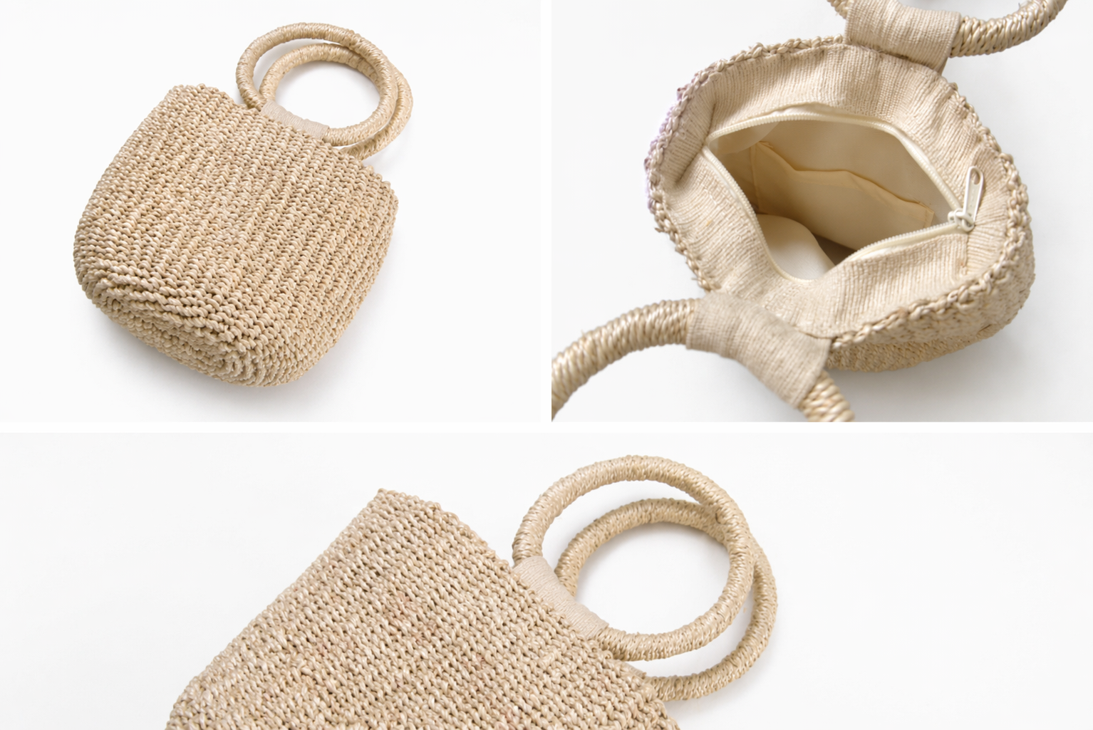 Agnes | Woven Bucket Bag with Ring Handle | Handcrafted Abaca Bag