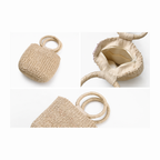 Agnes | Woven Bucket Bag with Ring Handle | Handcrafted Abaca Bag