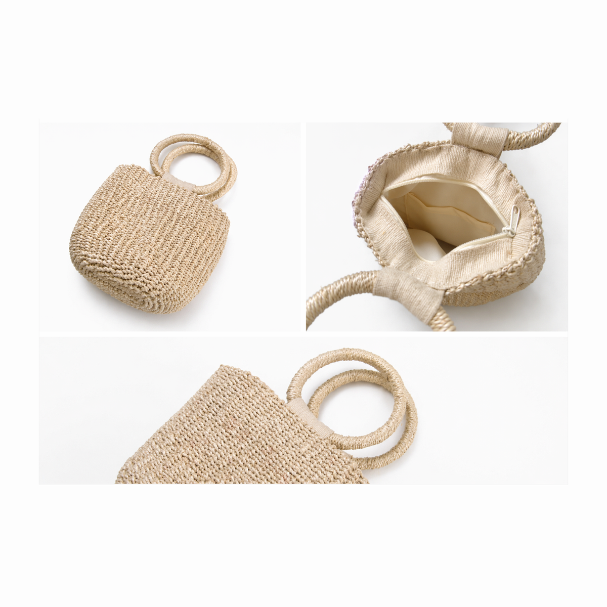 Agnes | Woven Bucket Bag with Ring Handle | Handcrafted Abaca Bag