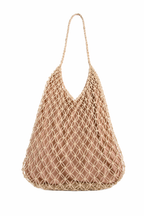 Mila | Natural Macramé Tote with Inner Lining | Handwoven Abaca Bag