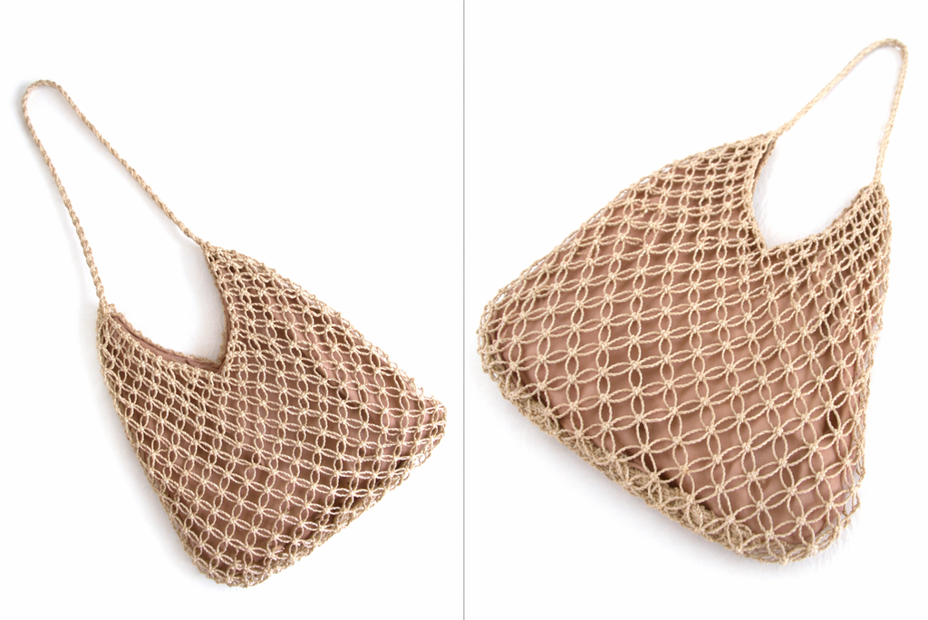 Mila | Natural Macramé Tote with Inner Lining | Handwoven Abaca Bag
