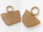 Ludy | Natural Woven Handbag with Ring Handle | Handwoven Buri Bag