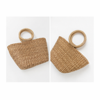 Ludy | Natural Woven Handbag with Ring Handle | Handwoven Buri Bag