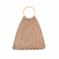 Mila | Natural Macramé Tote with Ring Handle and Inner Lining | Handwoven Abaca Bag