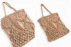 Mila | Natural Macramé Tote with Patterns and Inner Lining| Handwoven Abaca Bag