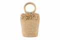 Agnes | Woven Bucket Bag with Ring Handle and Flowers | Handcrafted Abaca Bag