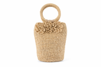 Agnes | Woven Bucket Bag with Ring Handle and Flowers | Handcrafted Abaca Bag