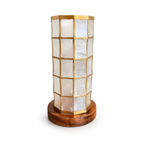 Cylindrical Tower Decorative Base | Handcrafted Capiz Table Decor