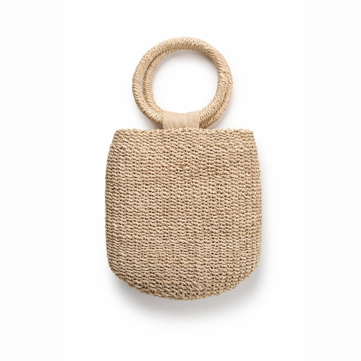 Agnes | Woven Bucket Bag with Ring Handle | Handcrafted Abaca Bag