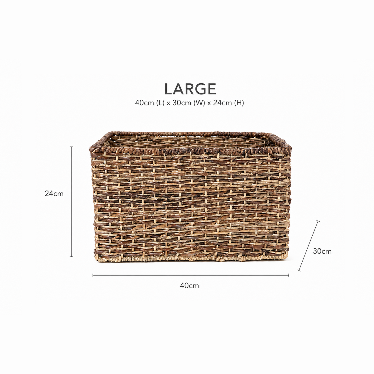 Buri Rectangular Baskets | Set of Three (3) | Handmade Buri Baskets