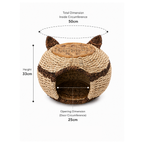 Rattan Pet Bed with Cat Ears | Handcrafted Rattan/Buri Pet Bed