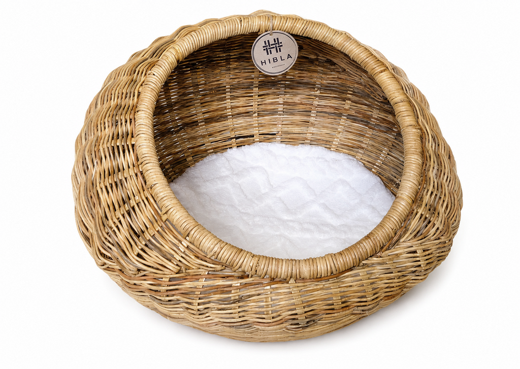 Natural Rattan Pet Bed | Handcrafted Rattan/Buri Pet Bed