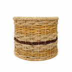 Multitone Round Planters | Set of Three (3) l Handcrafted Buri Planters