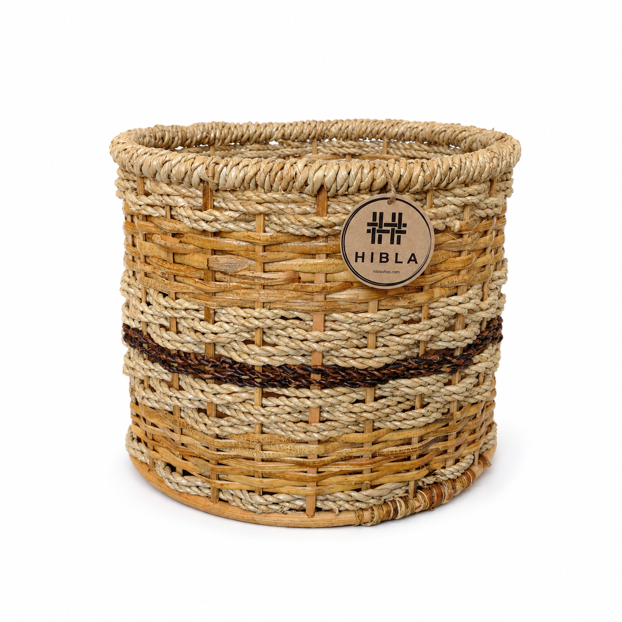 Multitone Round Planters | Set of Three (3) l Handcrafted Buri Planters