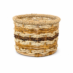 Multitone Round Planters | Set of Three (3) l Handcrafted Buri Planters