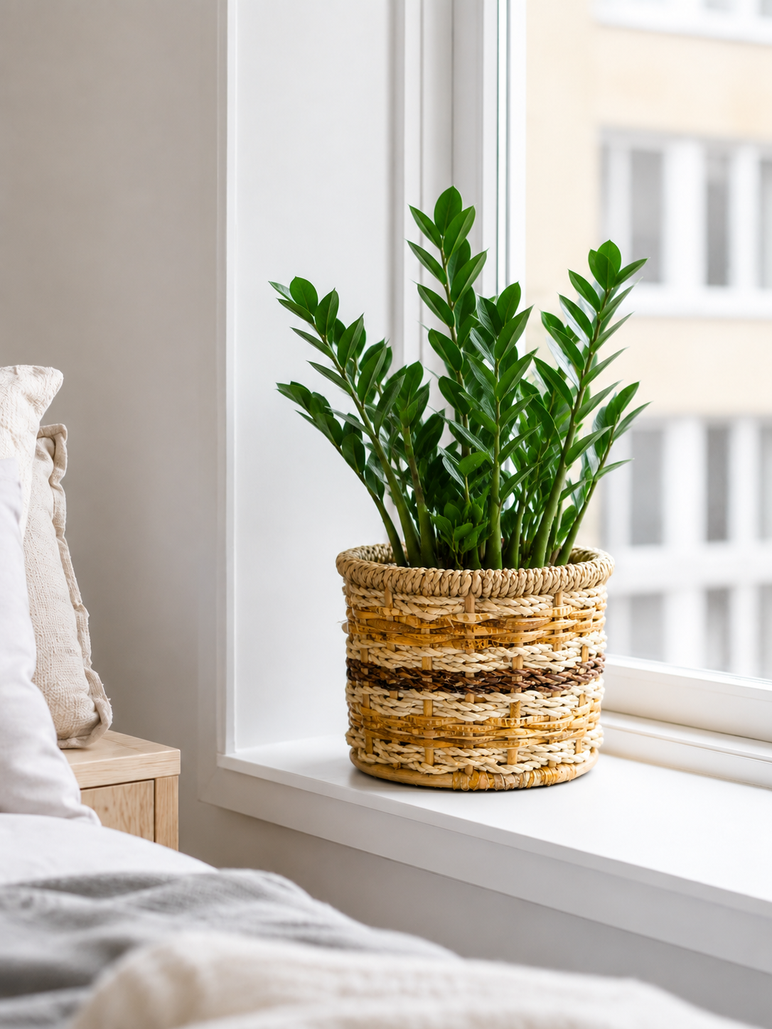 Multitone Round Planters | Set of Three (3) l Handcrafted Buri Planters