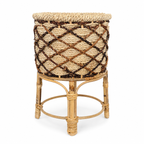 Weaved Round Planters with Stand | Set of Three (3) | Handcrafted Buri Planters