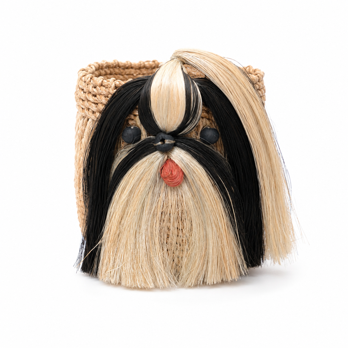 Black Shih Tzu Planters | Handmade Abaca Planters