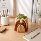 Red Shih Tzu Abaca Planters | Set of Three (3) | Handmade Abaca Planters