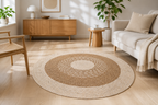 Multi-Tone Round Rug  | Handwoven Pandan Rug