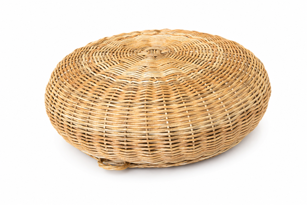 Natural Rattan Ottoman  | Handwoven Rattan Ottoman