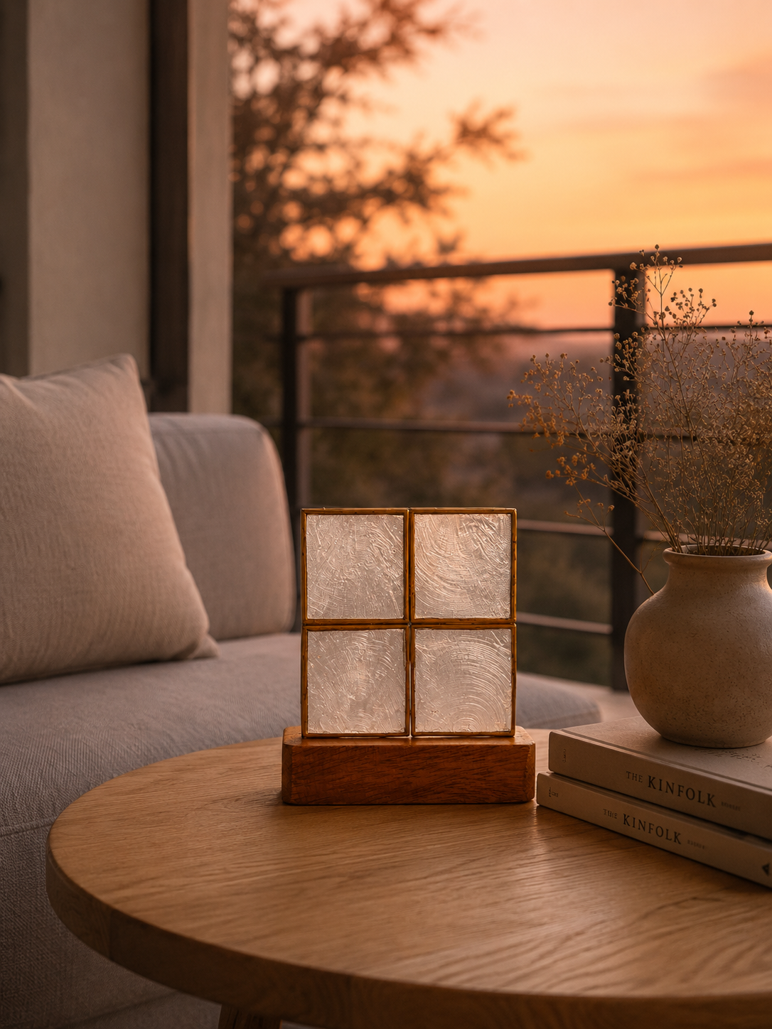 Mini Block Decorative Base | Handcrafted Capiz Table Decor