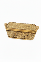 Natural Bread Tray with Handle |  Set of Two (2) - Handcrafted Buri Baskets