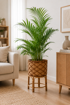 Weaved Round Planters with Stand | Set of Three (3) | Handcrafted Buri Planters