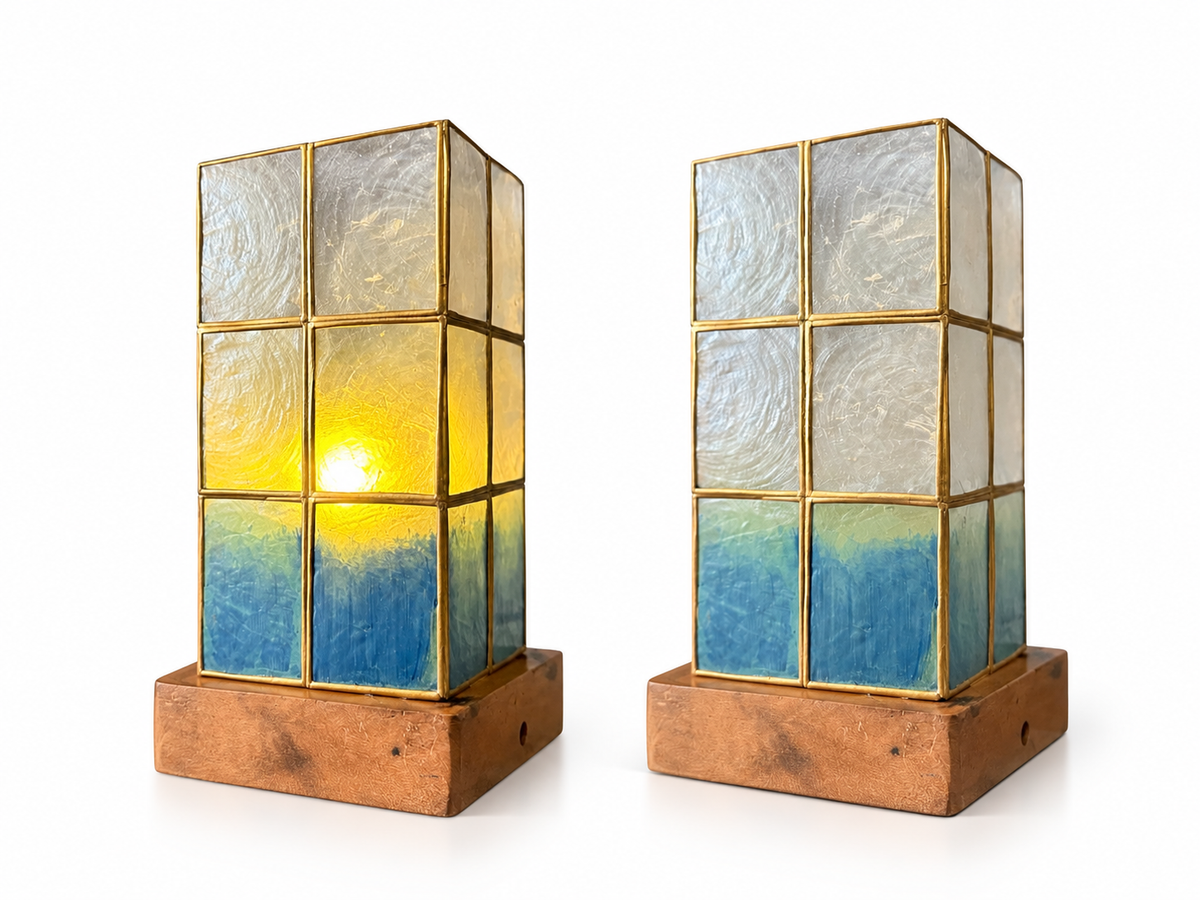 Mini Tower Decorative Base | Handcrafted Capiz Table Decor