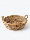 Natural Round Tray with Handle - Set of Three 3 | Handcrafted Buri Baskets
