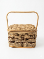 Natural Picnic Basket with Handle |  Handcrafted Buri Baskets