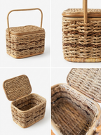 Natural Picnic Basket with Handle |  Handcrafted Buri Baskets