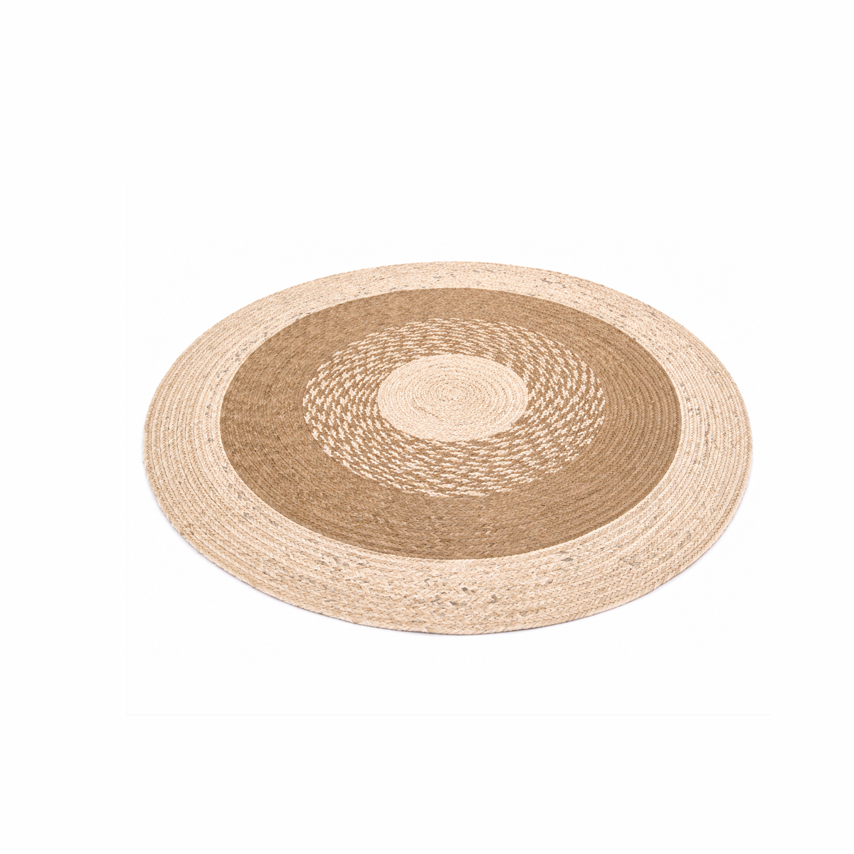 Multi-Tone Round Rug  | Handwoven Pandan Rug