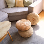 Natural Rattan Ottoman  | Handwoven Rattan Ottoman