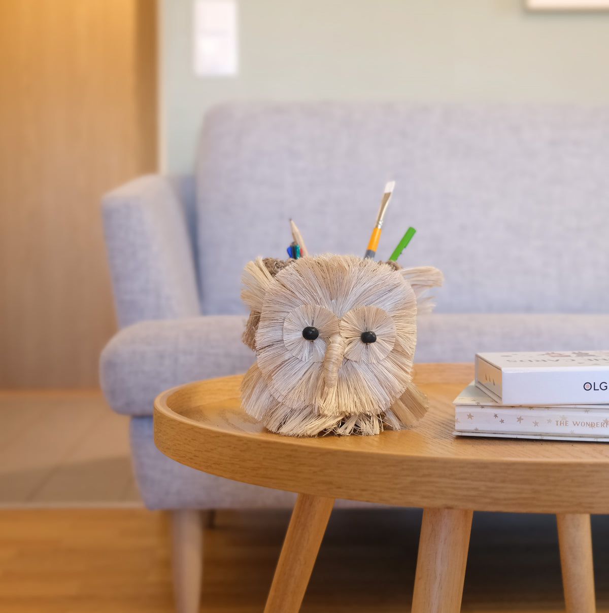 Owl Planter - Small | Handmade Abaca Planter