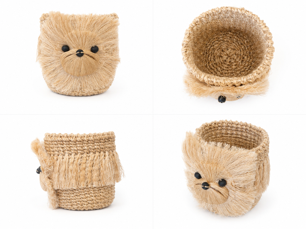 Chow Chow Planter | Handmade Abaca Planter