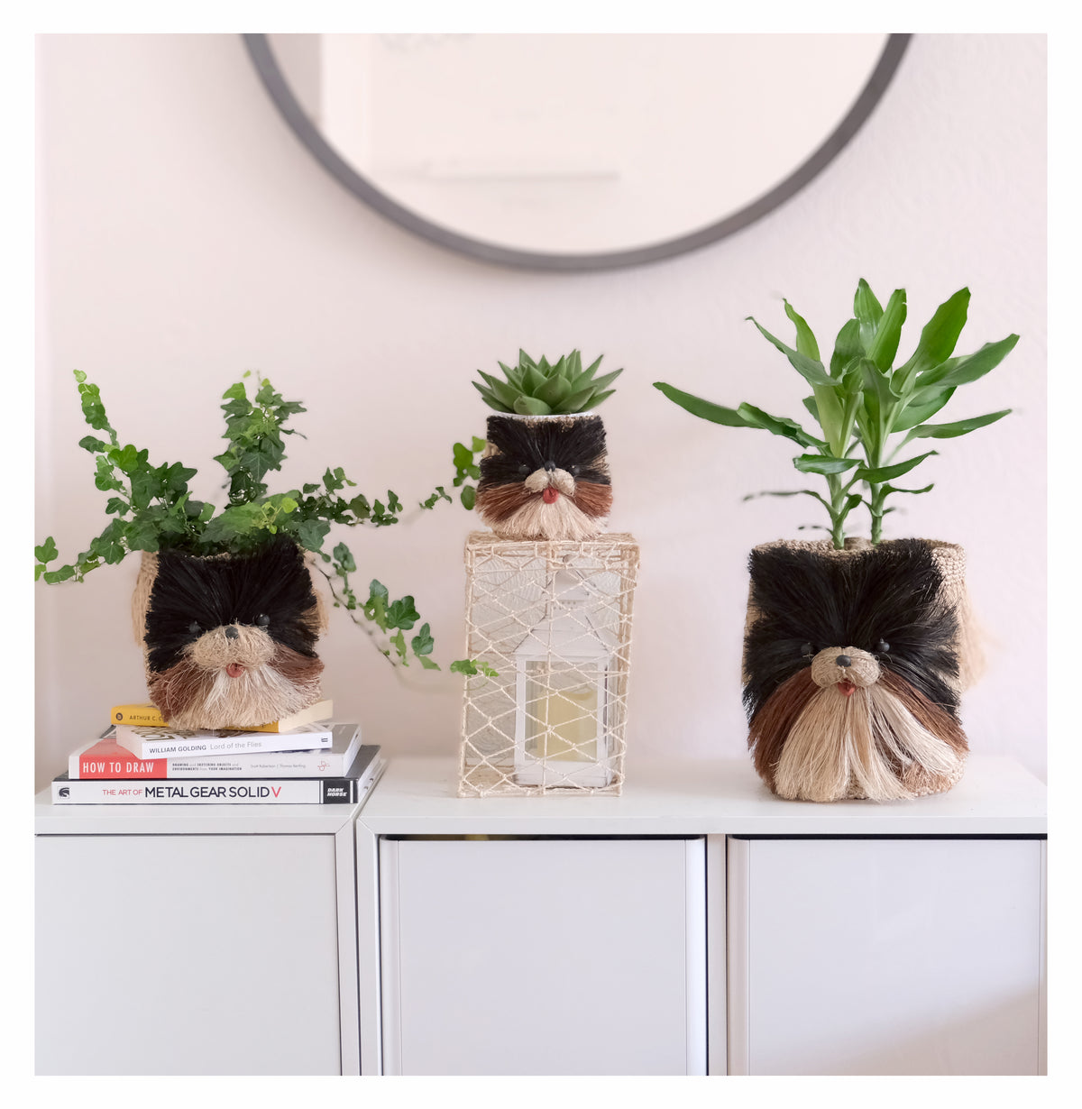 Three-Tone Pomeranian Planters | Handmade Abaca Planters