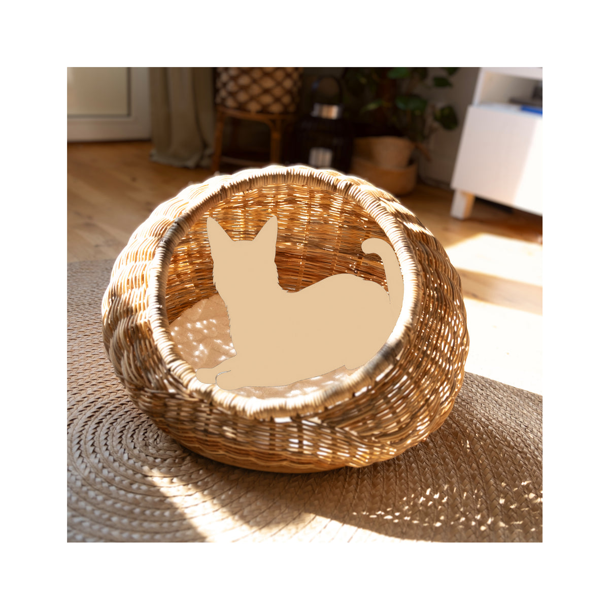 Natural Rattan Pet Bed | Handcrafted Rattan/Buri Pet Bed