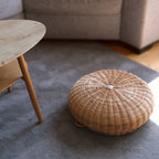 Natural Rattan Ottoman  | Handwoven Rattan Ottoman