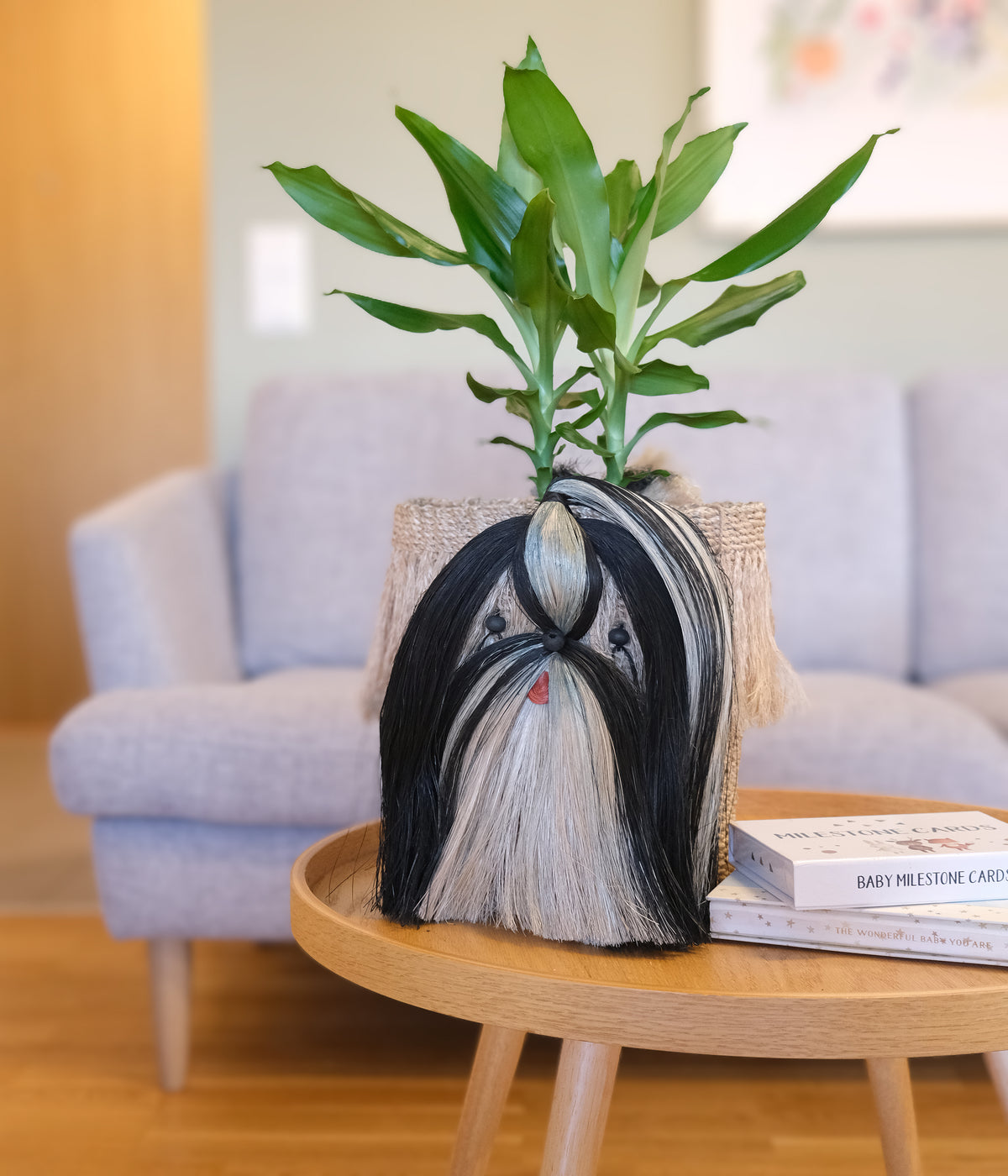 Black Shih Tzu Planters | Handmade Abaca Planters