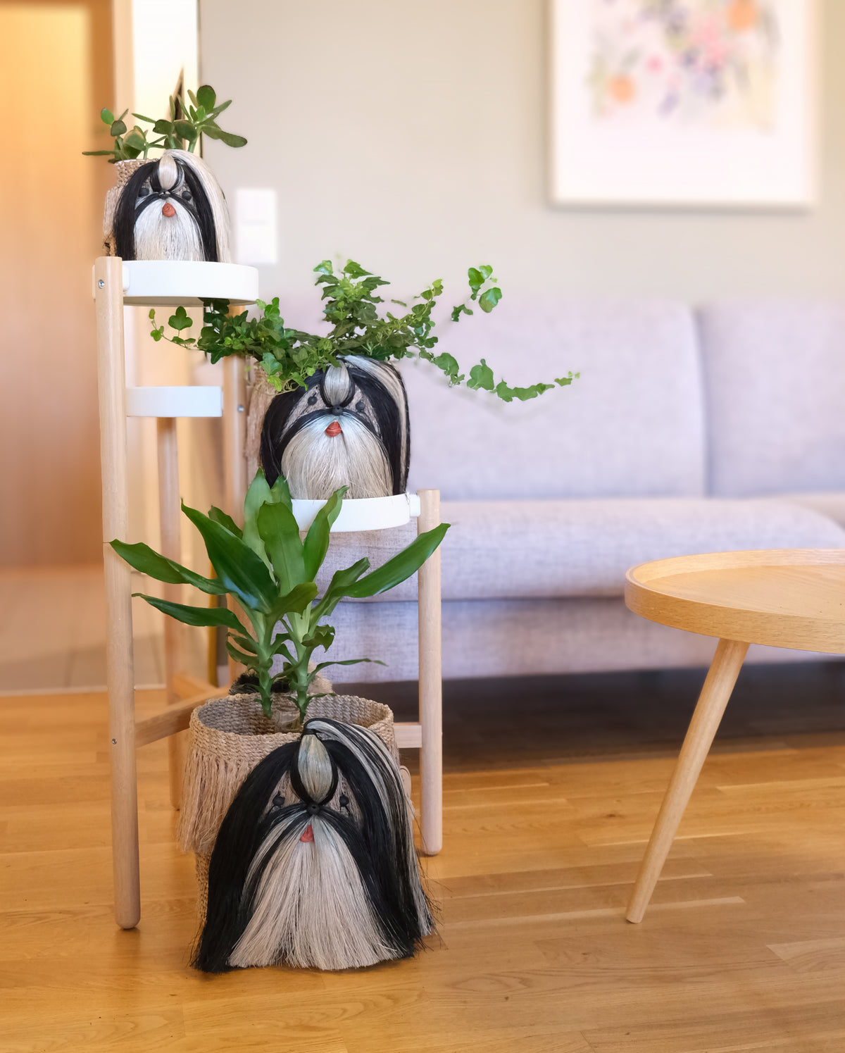 Black Shih Tzu Planters | Handmade Abaca Planters